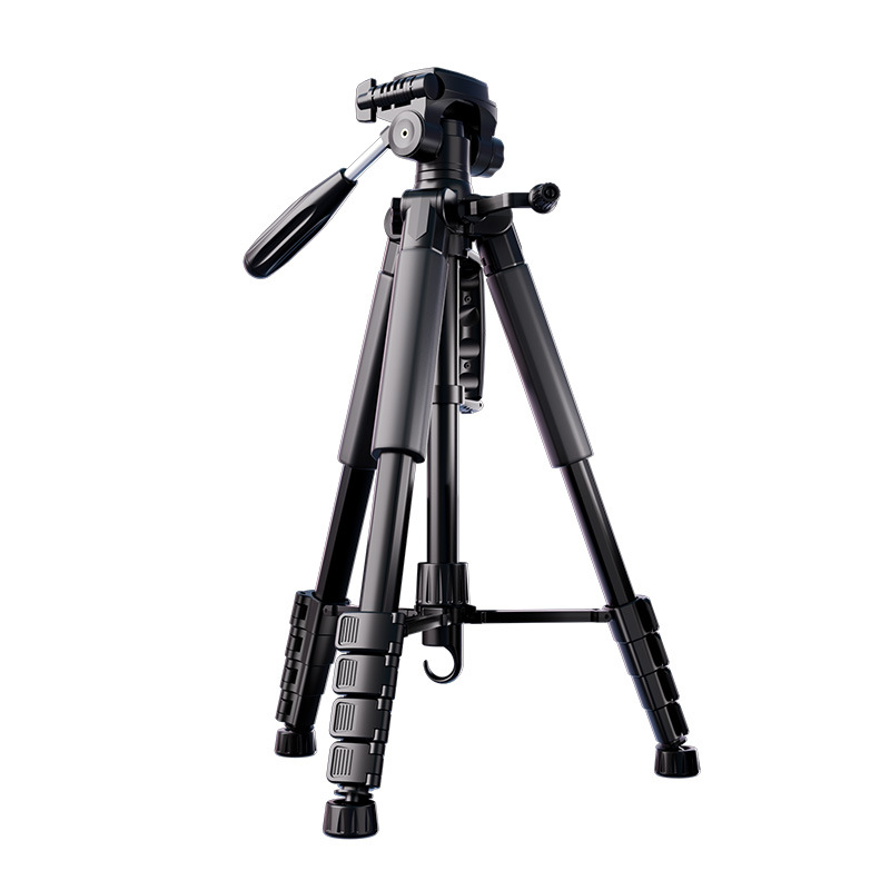 Professional black aluminum alloy and carbon steel tripod